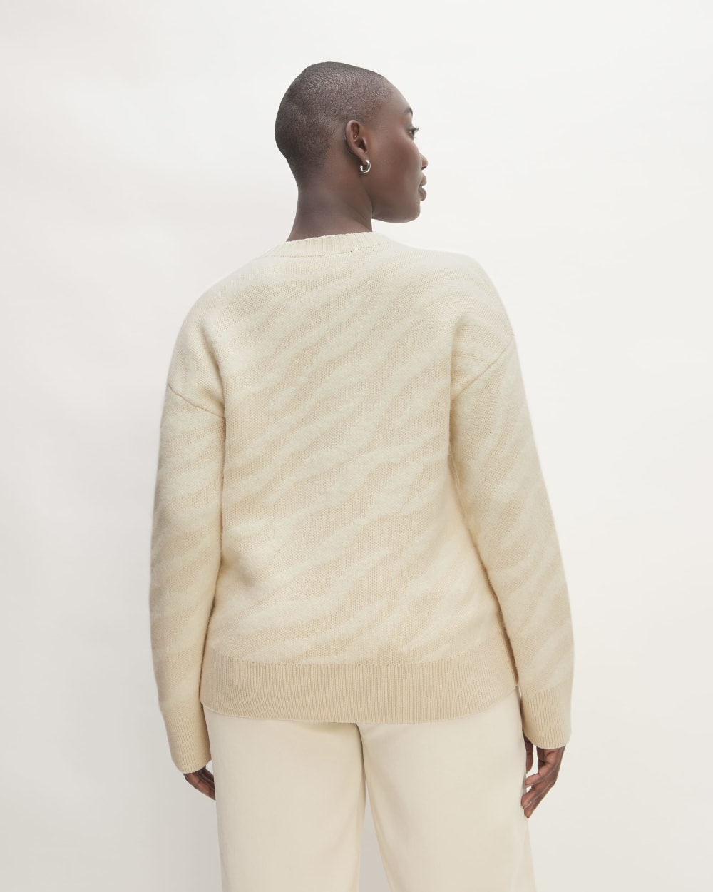 The Alpaca Tiger Jacquard Crewneck | Canvas / Snow