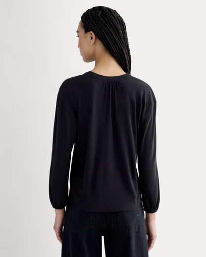 The Air V-Neck Henley | Black