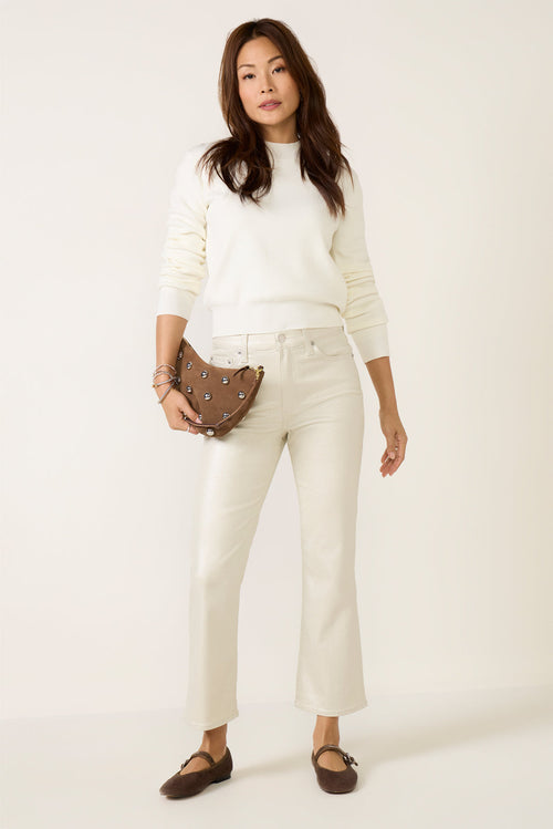 Lennon  Cropped Bootcut Coated Jean
