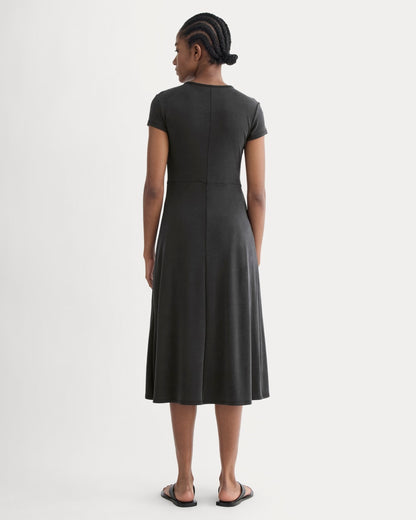 Midi Tee Dress in Butterknit | Black