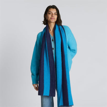 The Alpaca Patterned Scarf | Horizon Blue / Ocean Cavern