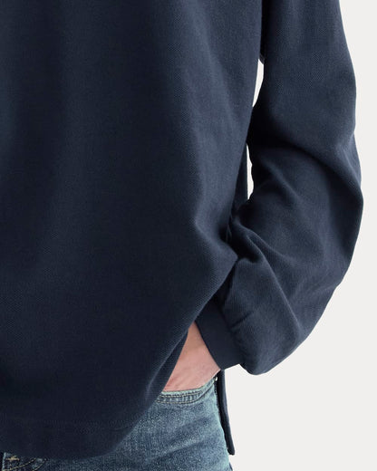 Oversized Pique Polo | Deep Navy