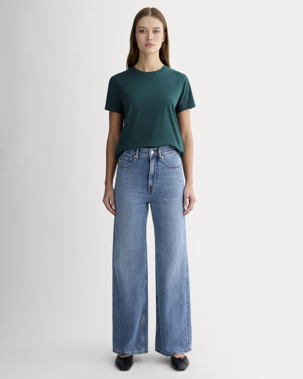 The Box-Cut Tee in Essential Cotton | Dark Sea | No Pocket