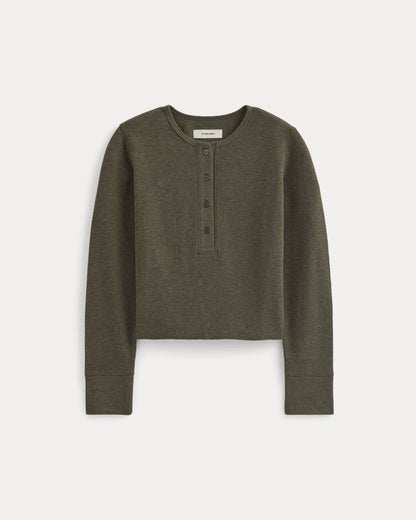 Boxy Henley in Cozy Waffle | Heather Beech