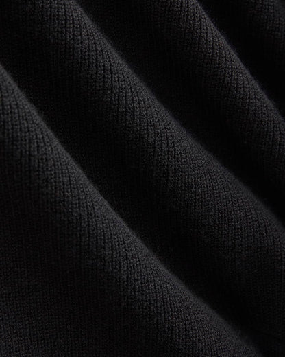 Knit Quarter-Zip Polo Dress | Black