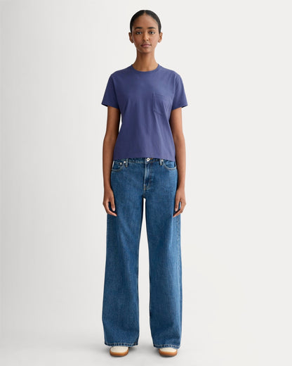 The Box-Cut Tee in Essential Cotton | Deep Cobalt | Pocket