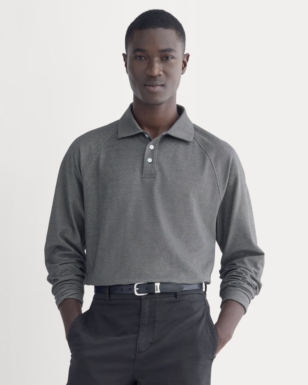Startup Raglan Polo | Black Chambray