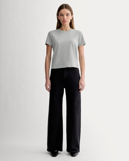 The Box-Cut Tee in Essential Cotton |  Heathered Grey | No Pocket