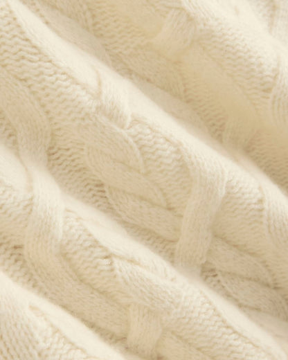 Cable Knit Crew in Luxe Merino | Bone