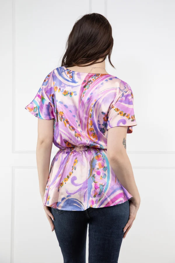 Add A Little Color Women's Bold Tiered Short Sleeve Top