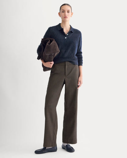 Lush Cashmere Cropped Polo Sweater | Starry Navy