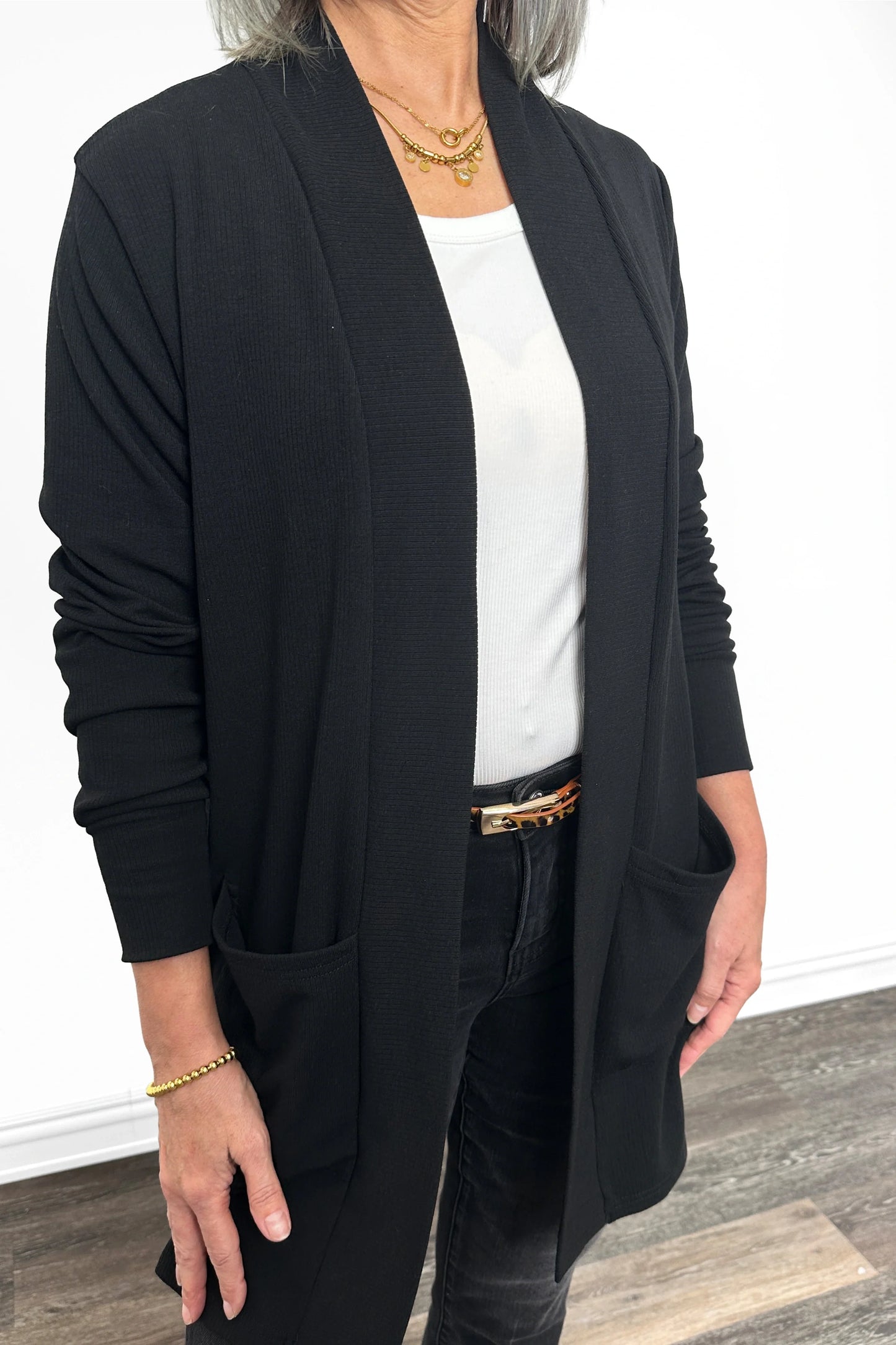 ALB Custom Women's Soft Ribbed Open Front Cardigan