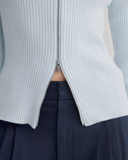 Full-Zip Ribbed Jacket in Everyday Cotton | Skywriting