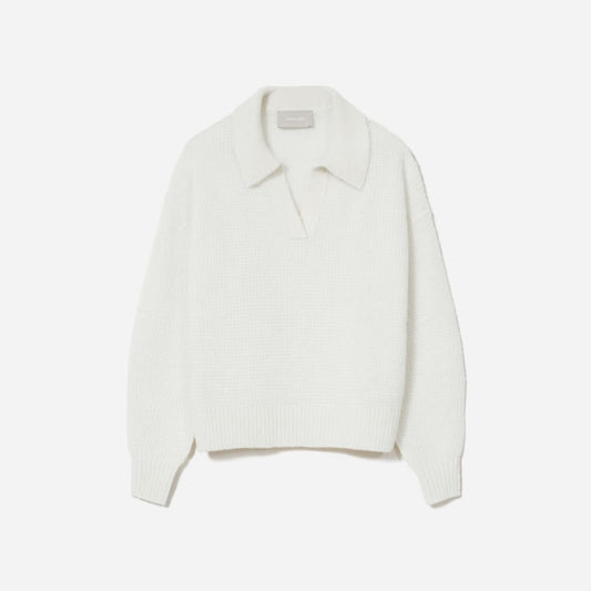 The Alpaca Waffle-Stitch Polo | Snow