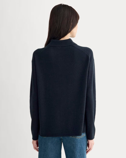 Cashmere Button-Up Shirt | Navy