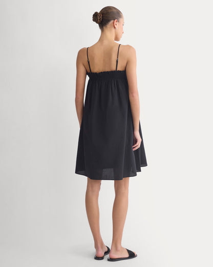Gauze Smocked Dress | Black
