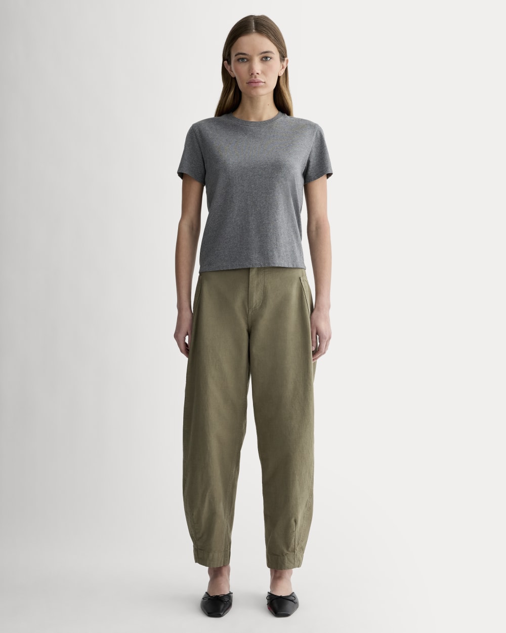 The Box-Cut Tee in Essential Cotton | Heathered Charcoal | No Pocket