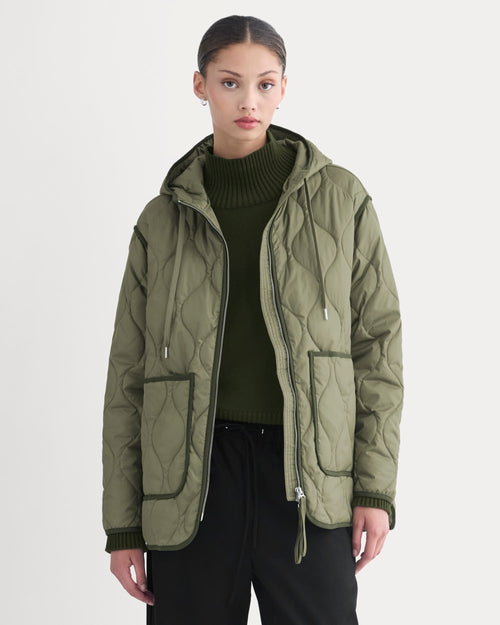 ReNew Quilted Hooded Liner | Lichen Green