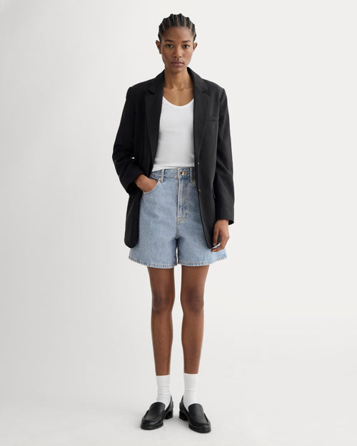 The A-Line Denim Short | Light Indigo