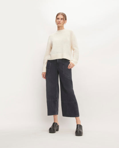 The Alpaca Cropped Crewneck Sweater | Snow