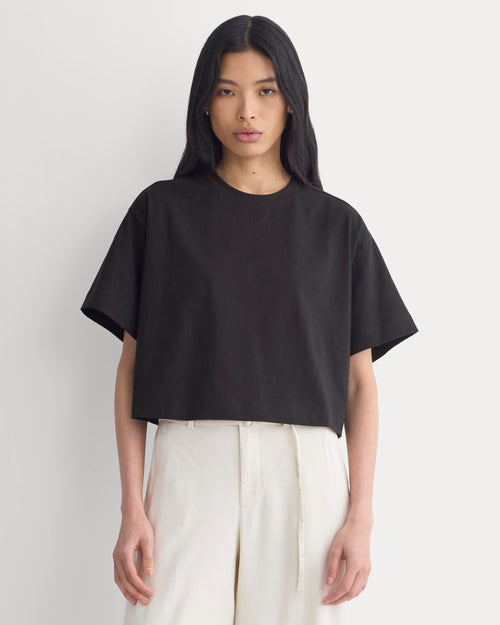 Forever Jersey Cropped Tee | Black