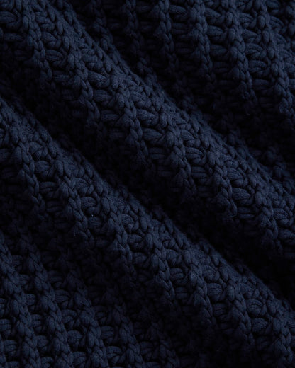 Open-Knit Crew in Elevated Cotton | Navy