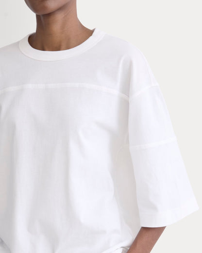 Oversized Varsity Tee in Essential Cotton | White