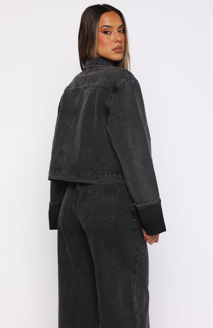 Charlotte Denim Jacket Black Acid